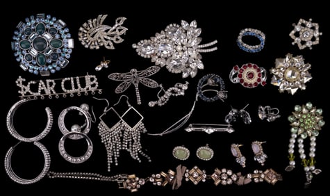 Rhinestone Pins, Brooches, Earrings & More