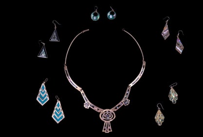 Sterling Silver Earrings and Necklace by Alpaca