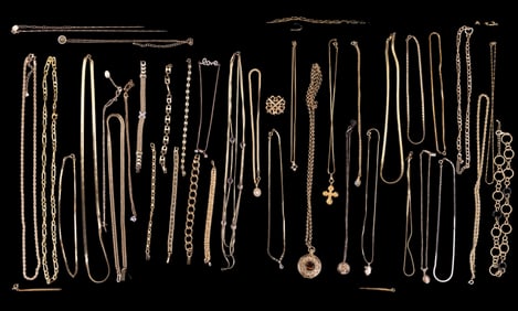 Gold Tone Necklaces and Other Jewelry