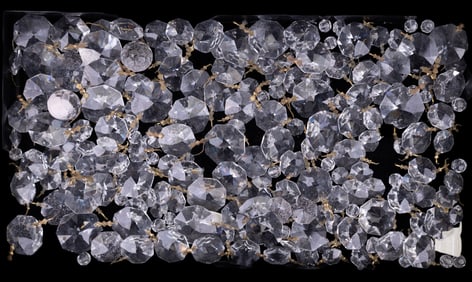 Tray of Vintage Chandelier Crystals