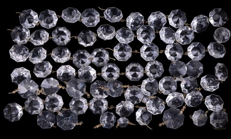 Tray of Vintage Chandelier Crystals