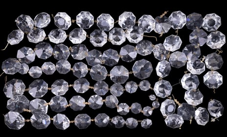 Tray of Vintage Chandelier Crystals