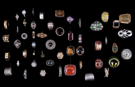 50 Cocktail Rings with Multi-Colored Stones