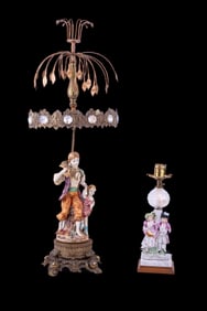 French Gaudy Style Victorian Lamps