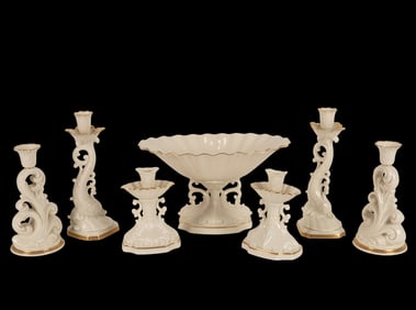 Lenox Candlesticks & Compote (7 Pcs)