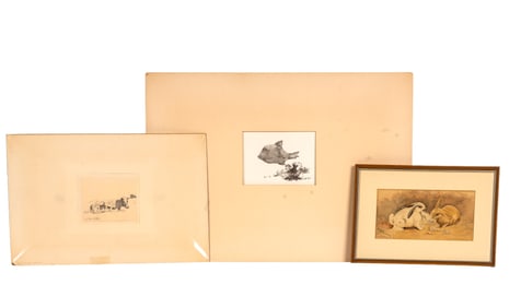 C. G. Covert Watercolor, 2 Other Signed Art Works
