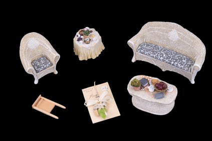 Dollhouse Outdoor Furniture Set + Table
