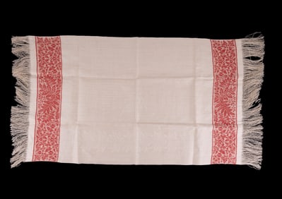 Antique George Washington Embr. Table Runner