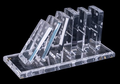 MCM Lucite Sculpture Falling Dominos