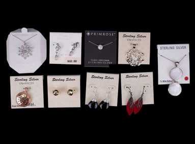 Assorted Sterling Silver Jewelry (9 pcs)