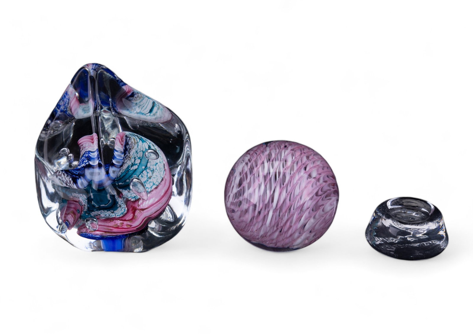 Art Glass Paperweight and Marble (1 of 5)