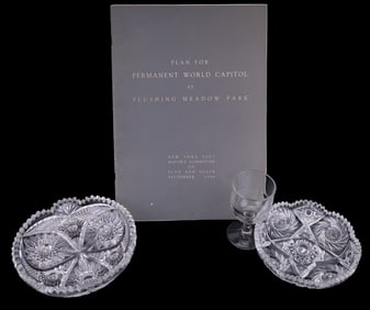 Cut Glass Dishes & 1946 Flushing Meadow Plans