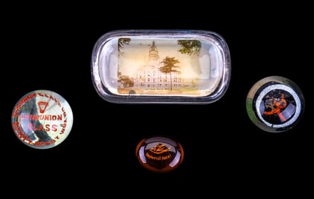 Antique Advertising & Artisan Glass Paperweights