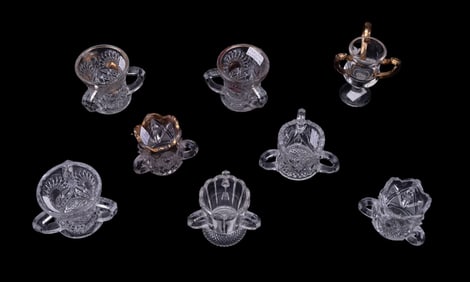 Antique Three-Handled EAPG Toothpick Holders