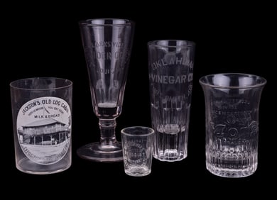 Antique EAPG Advertising Glass