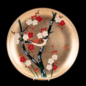 Asian Lacquered Bird Tray