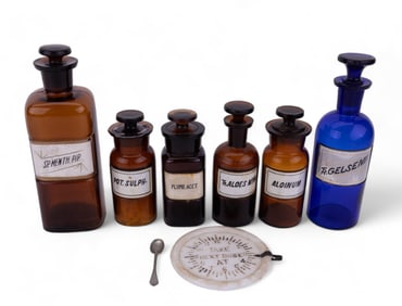 Antique Pharmacy Bottle and Dose Reminder