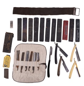 Antique Straight Razors and Accessories (22 pcs)