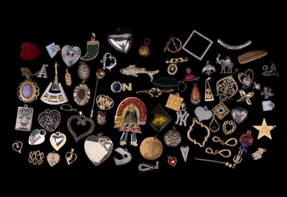 Goldtone Beaded Fish Brooch & Other Pins/Pendants