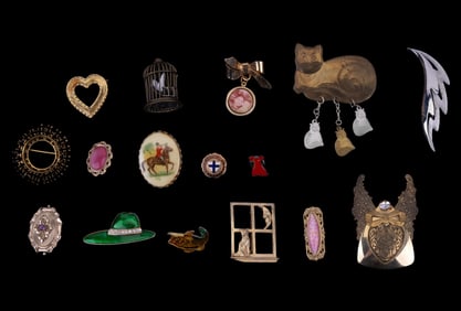 Enameled Brooch & More Pins, Brooches & Pendants