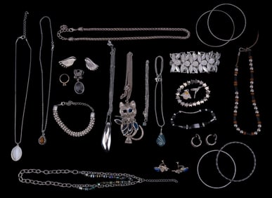 Silvertone, Rhinestones, Tiger Eye & more Costume