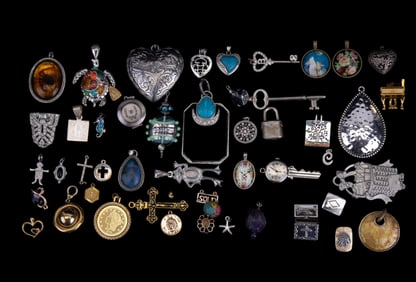 Silvertone & other Pendants + more