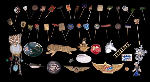 Vintage Enamel & other Stick Pins, more Pins