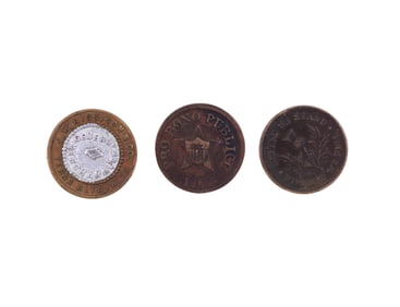 Civil War Store Card Tokens (3)