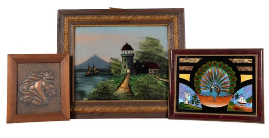 Vintage & Antique Reverse Glass Paintings & More