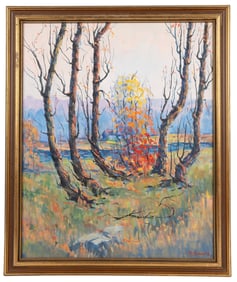 R.D. Schultz (AM 1915-2007) Fall Oil Painting