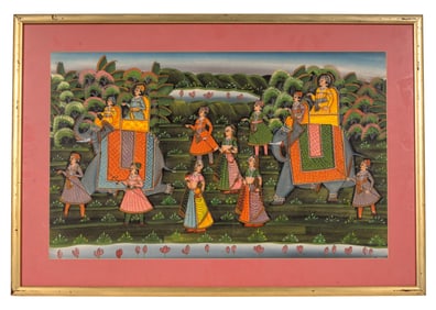 Indian Pichwai Style Fabric Painting