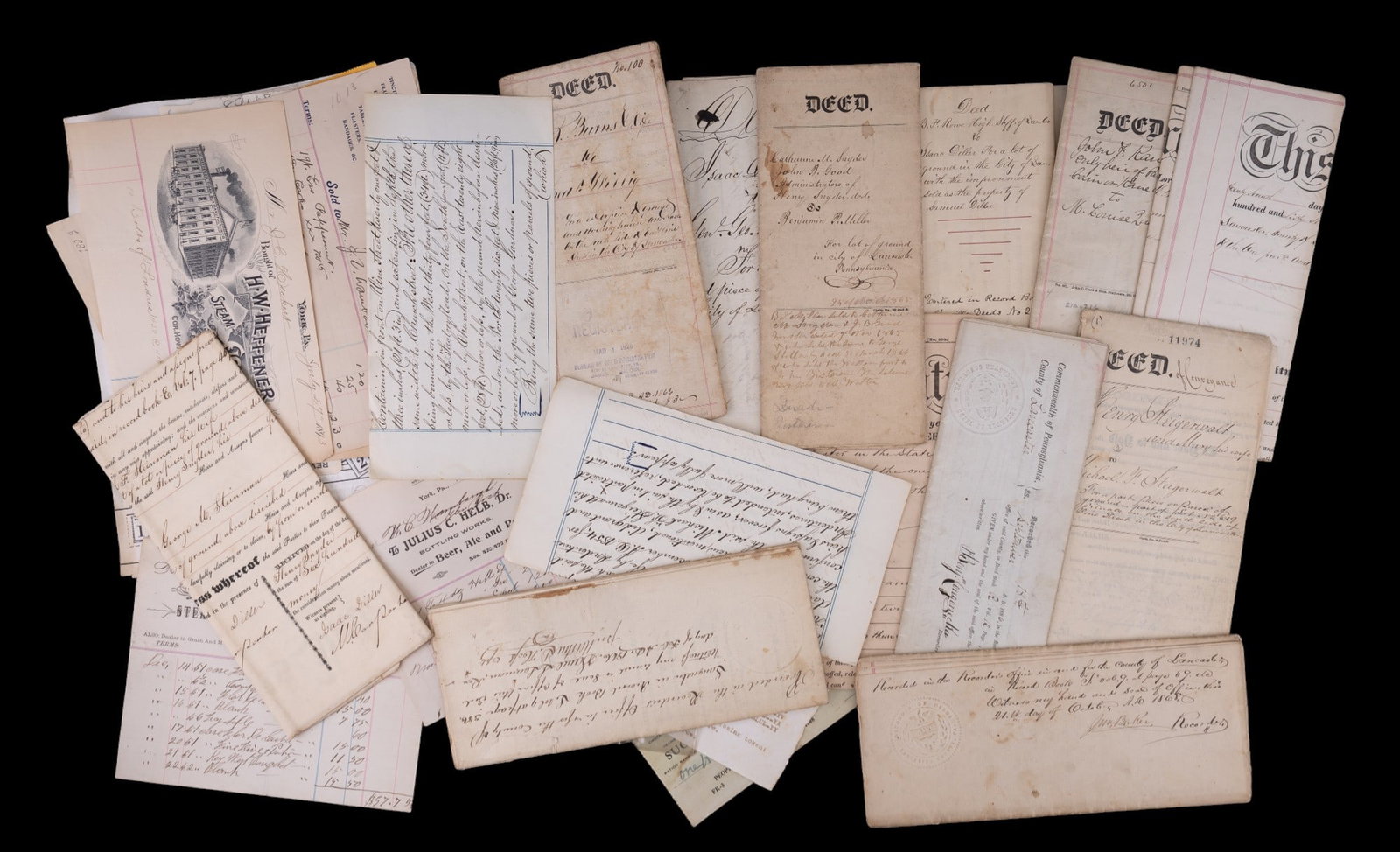 Antique York, PA Deeds, Letterhead, & Ephemera (1 of 10)