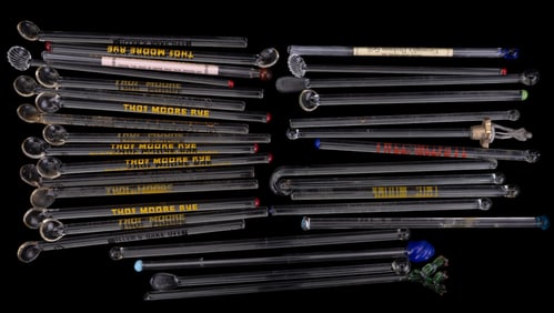 Vintage Advertising Glass Swizzle Sticks (30)