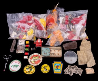 Vintage Fly Tying Tools & Materials, Flies
