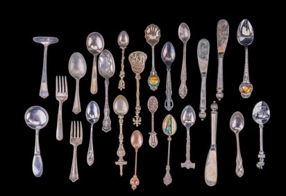 Souvenir Silver Plate Spoons & others