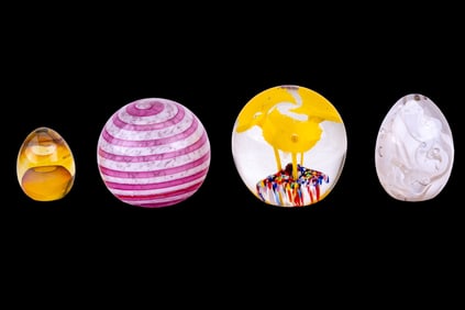 Art Glass Paperweight Grouping (3 Pc.)