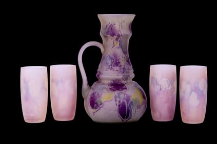 Murano Style Art Glass Drink Set (6 Pc.)