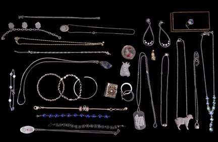 Silvertone Necklaces, Bracelets, Evil Eye & More