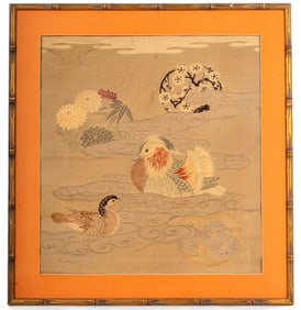 Asian Waterfowl Silk Embroidery