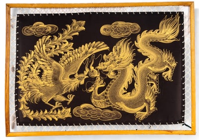 Dragon & Rooster Textile Painting