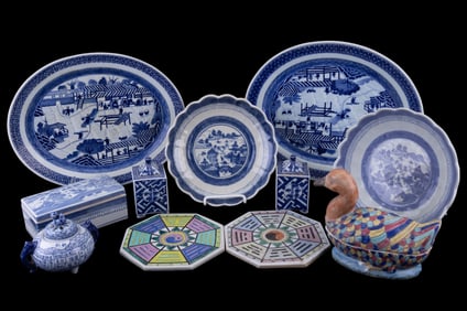 Asian/Asian Style Blue+White Porcelain & More