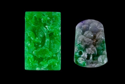Jadeite Panel Pendants (2)