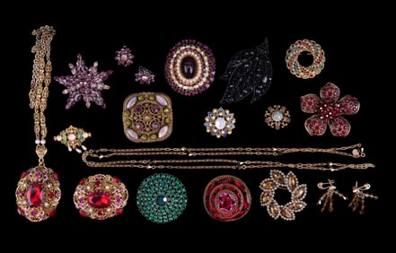 Rhinestone Brooch Sets, & 10 Rhinestone Brooches