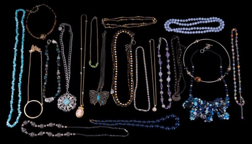 Two Trays of Costume Jewelry Necklaces (20 Total)