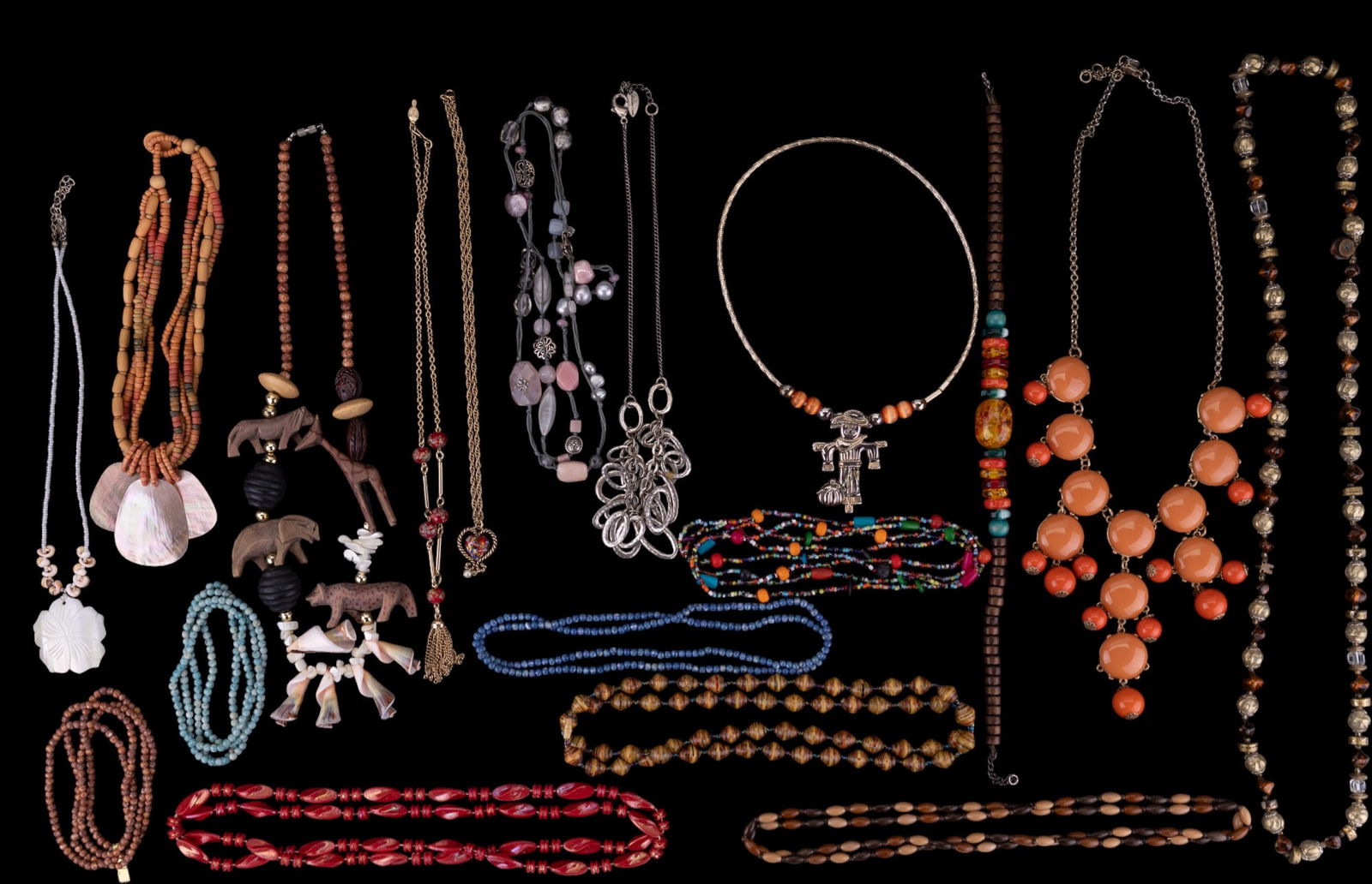 Two Trays of Costume Jewelry Necklaces (18 Total) (1 of 13)