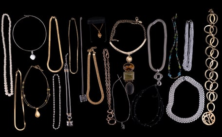 Two Trays of Costume Jewelry Necklaces (20 Total)