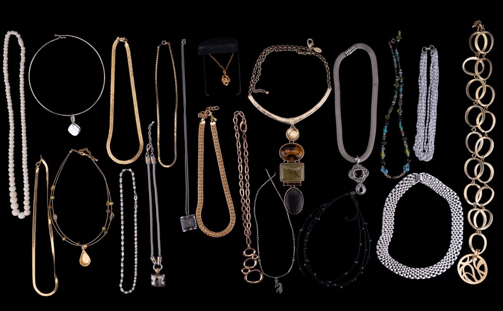 Two Trays of Costume Jewelry Necklaces (20 Total) (1 of 14)