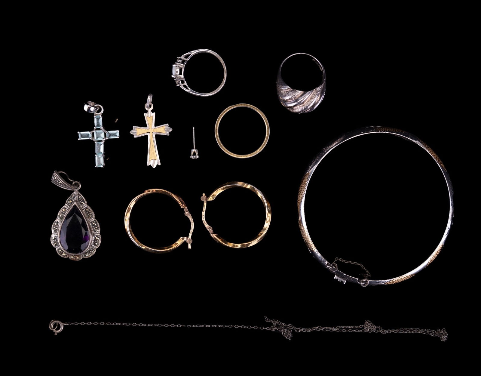 Mixed Sterling Silver Jewelry Grouping (10 Total) (1 of 11)