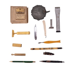 Antique Razors, Pens + Pewter