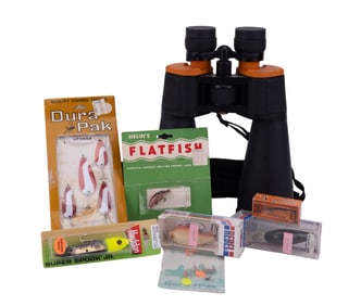 Spion Binoculars + Vintage Fishing Lures